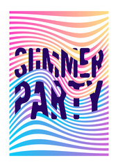 Summer Party typographic poster design. Vector illustration.