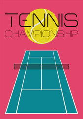 Tennis typographical vintage style poster. Retro vector illustration.