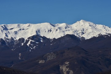 Fototapeta na wymiar White mountain for skiing