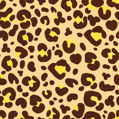 Seamless pattern of hand drawn sketch style leopard skin texture. Vector illustration.
