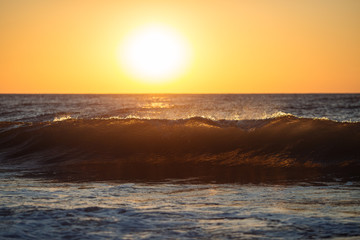 waves and sunrise