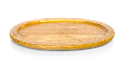wooden dish isolated on white background