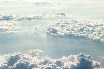 Obraz premium Beautiful clouds over ground. Aerial view.