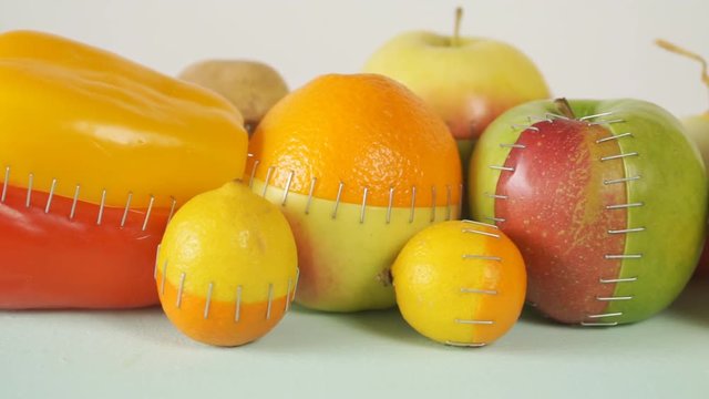 Genetically modified food. GMO fruits and vegetables