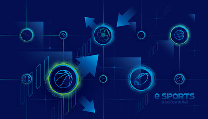 Obraz premium Vector esports with futuristic technology background design.