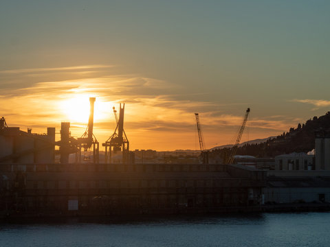 Container loading crance at Port of Bacelona, Spain