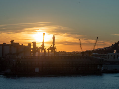 Container loading crance at Port of Bacelona, Spain