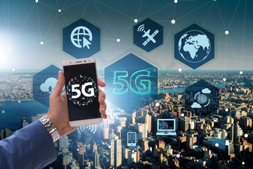 Obraz premium 5g concept of internet connection technology