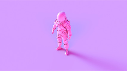 Pink Spaceman Astronaut Cosmonaut Advanced Crew Escape Suit 3d illustration 3d render