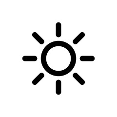 Sun vector icon. Sun line vector icon