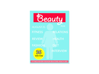 Magazine cover template about beauty, fashion and health for women