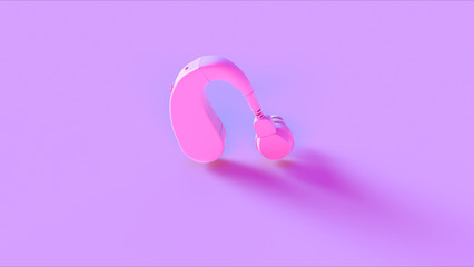 Pink Behind the Ear Hearing Aid 3d illustration 3d render
