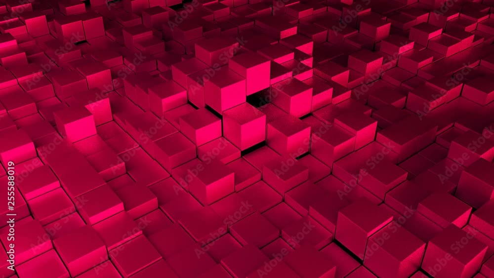 Poster many cubes, computer generated modern abstract background, 3d render