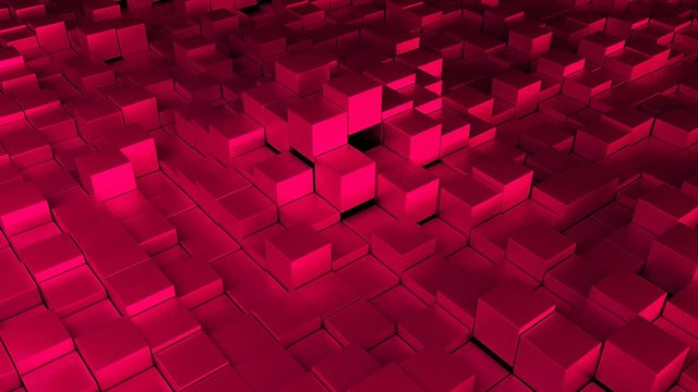 Many cubes, computer generated modern abstract background, 3d render