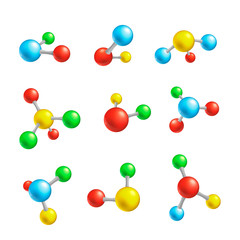 Vector abstract atom molecules flat icon set