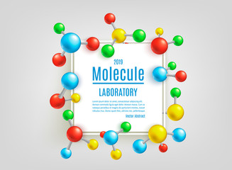 Vector abstract molecule banner set for labs