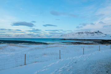 Iceland's winter natural scenery