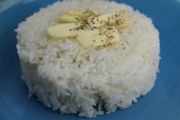 Riz blanc au beurre