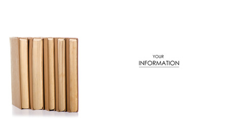 Stack of books pattern on a white background. Isolation