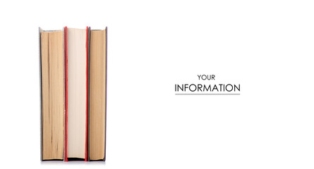 Stack of books pattern on a white background. Isolation