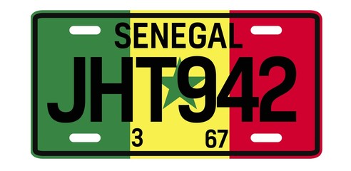 Senegal car plate design