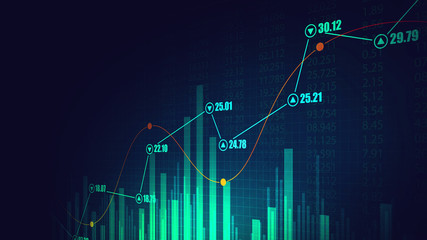 Stock market or forex trading graph in graphic concept