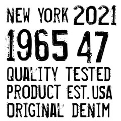 Denim label typographic elements