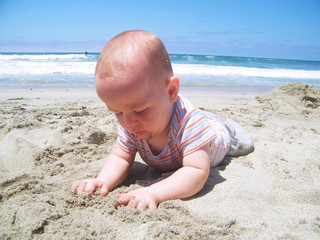 Baby in the sand