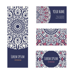 Vintage decorative elements. Cards, invitation. Ethnic Mandala ornamental banner set. Islam, Arabic, Indian, ottoman motifs.