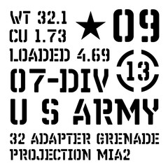 Armed forces stencil sign collection
