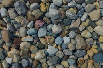 colorful pebbles on the beach
