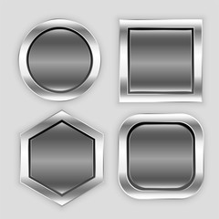 glossy button icons in different shapes