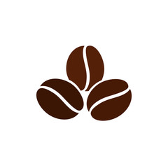 Coffee beans template vector icon.