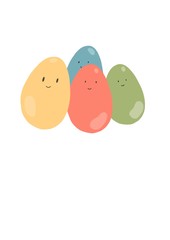 colorful easter eggs cute cartoon