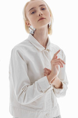 Girl with  jewelry on isolated background