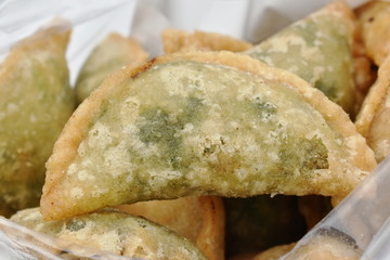 deep fried Guizhou of dumpling stuffed slice garlic chive in plastic bag