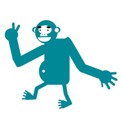 Monkey simple art geometric illustration