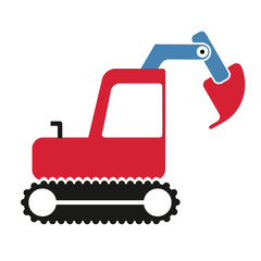 excavator simple art geometric illustration