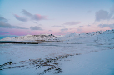 Iceland's winter natural scenery