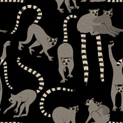Seamless Pattern With Lemur. © Annykos