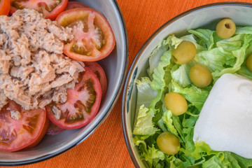 Balanced diet, cooking, culinary and food concept - close up of vegetables on wooden table. Healthy breakfast. Start of the day in the name of health and well-being. Top view