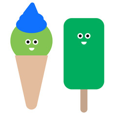 kawaii ice cream simple art geometric illustration