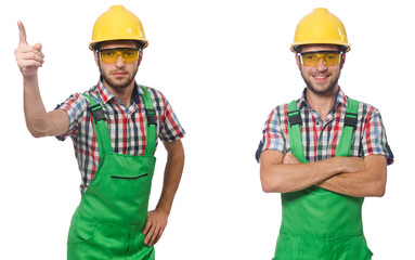 Industrial worker isolated on white 