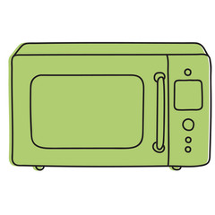 microwave oven hand drawn illustration