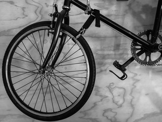 Fototapeta na wymiar Bicycle in black&white background. 