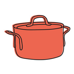 cooking pot hand drawn illustration