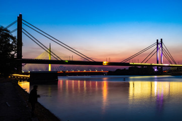 Fototapeta na wymiar Bridges on the Sava river in Belgrade