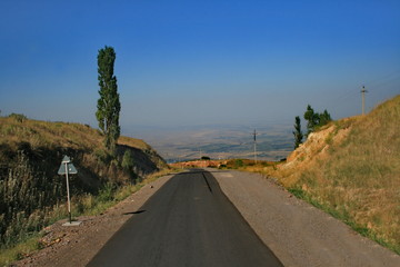 road in the middle of the mountains