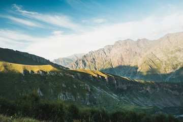 picturesque view of green mountains, amazing landscape, Georgia, Asia