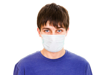 Young Man in Flu Mask